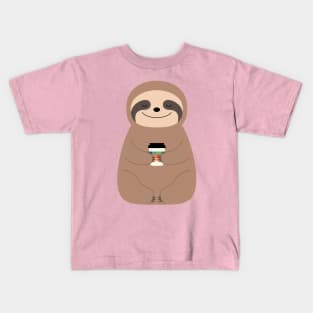 Sloth Coffee Time Kids T-Shirt